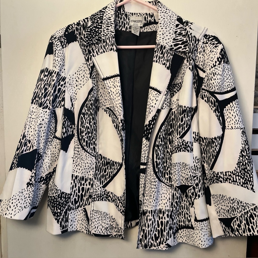 Chico's‎ Abstract Black and White Blazer